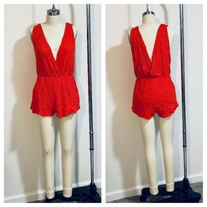 V Neck Knit Romper